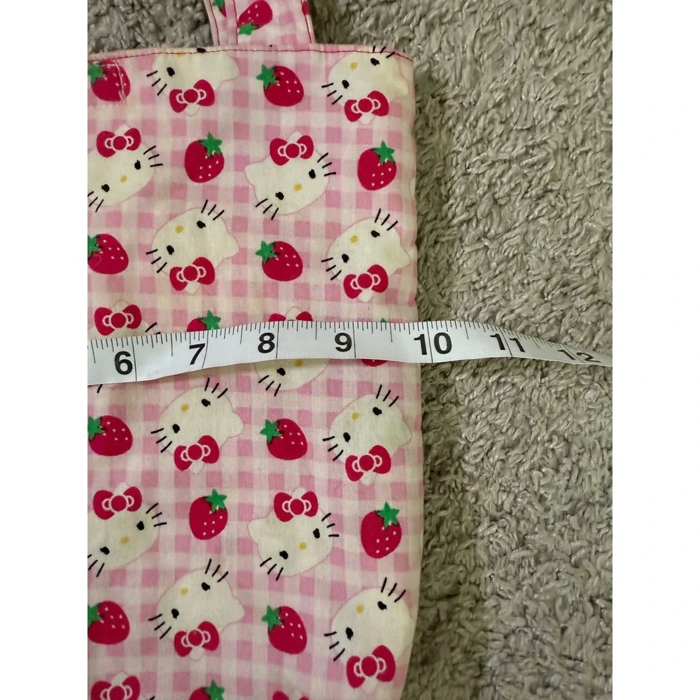 Sanrio‎ Hello Kitty Tote Bag Small Pink Gingham Strawberry Kids Kawaii Bag
